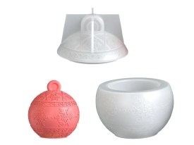 Molde silicona alhajero esfera Navidad 